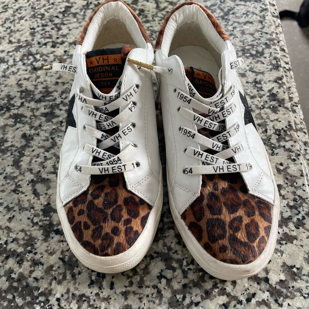 Leopard Print Sneakers with White Laces